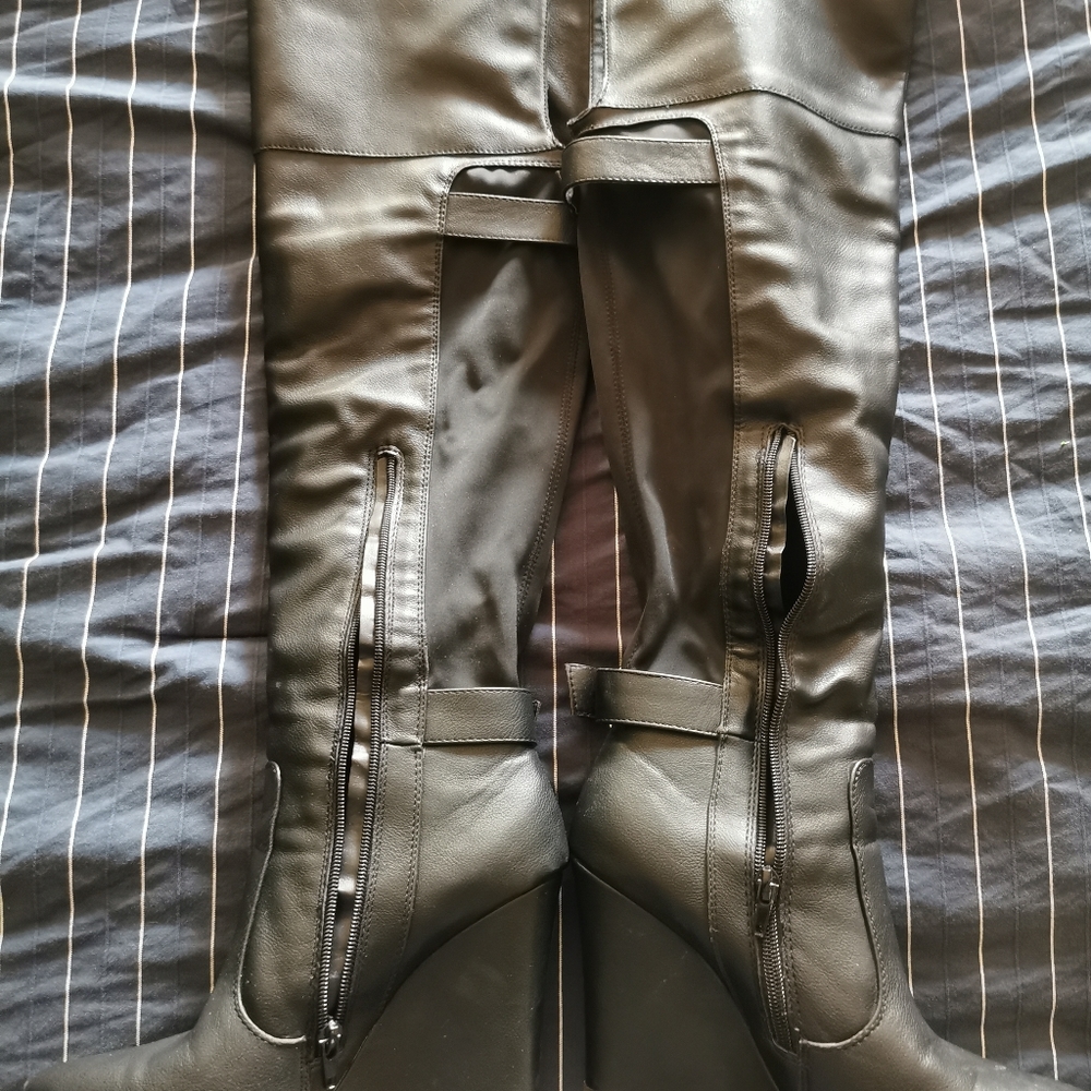 Over the knee wedge boots